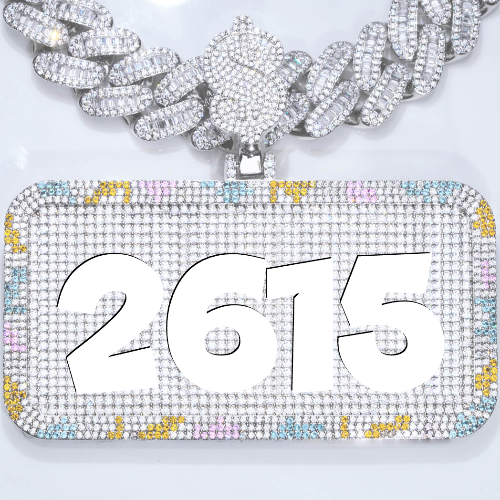 CUSTOM LETTER NECKLACE 3D COLORFUL SQUARE