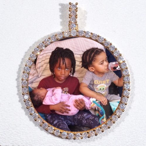 LARGE 3D CIRCLE CUSTOM PICTURE PENDANT
