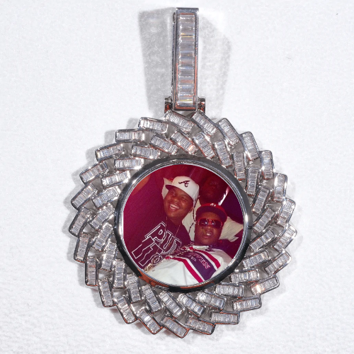Large 3D Baguette Custom Picture Pendant