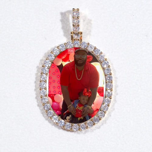 3D Oval Custom Picture Pendant