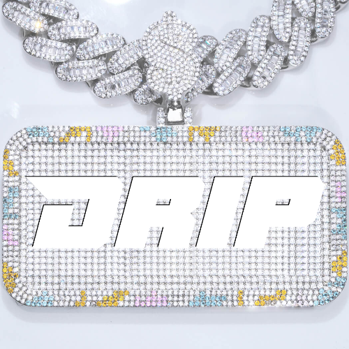 CUSTOM LETTER NECKLACE 3D COLORFUL SQUARE