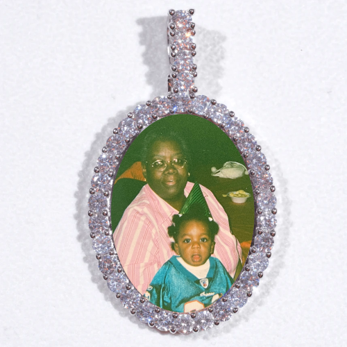 Large 3D Oval Custom Picture Pendant