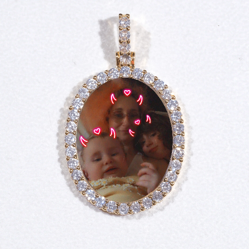 3D Oval Custom Picture Pendant
