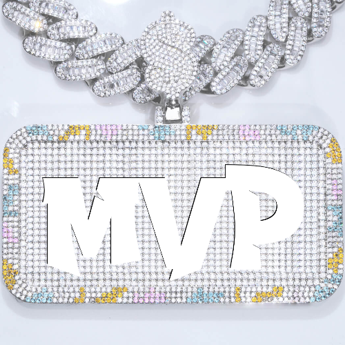 CUSTOM LETTER NECKLACE 3D COLORFUL SQUARE