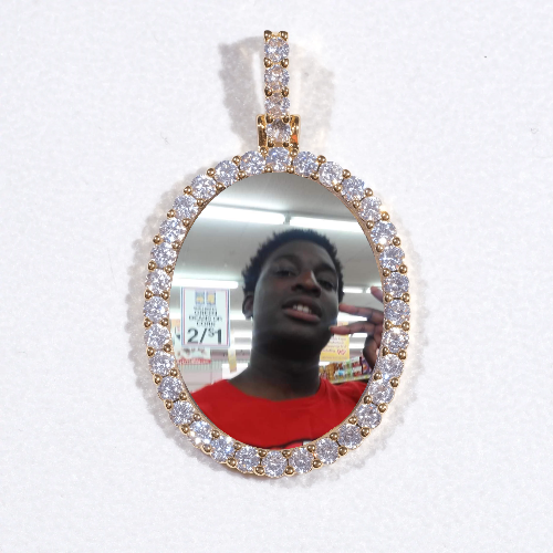 3D Oval Custom Picture Pendant
