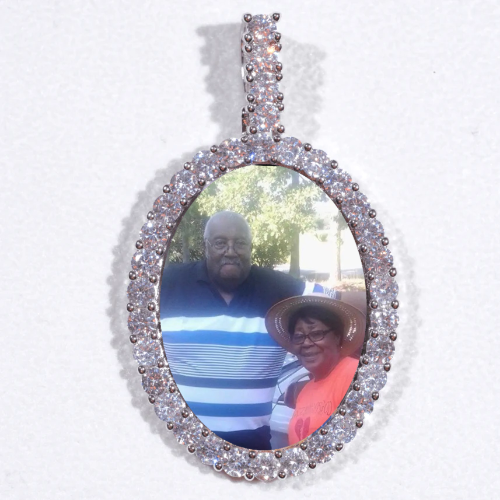 Large 3D Oval Custom Picture Pendant