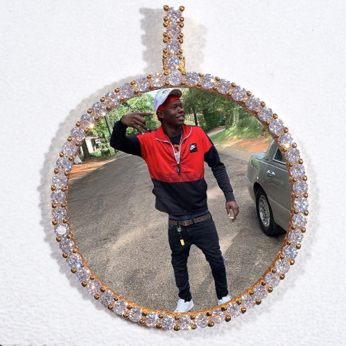 LARGE 3D CIRCLE CUSTOM PICTURE PENDANT