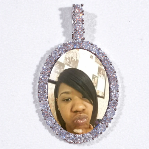 Large 3D Oval Custom Picture Pendant