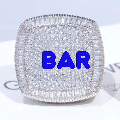 CUSTOM LETTER 3D ICED RING
