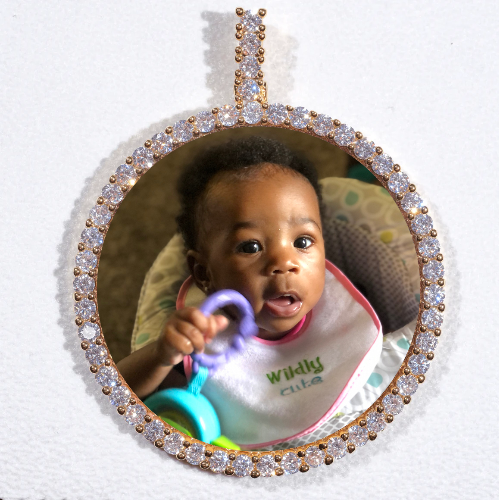 LARGE 3D CIRCLE CUSTOM PICTURE PENDANT