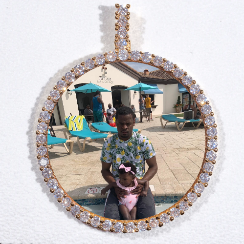 LARGE 3D CIRCLE CUSTOM PICTURE PENDANT