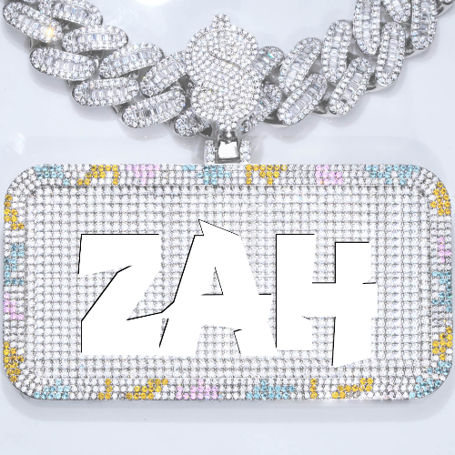 CUSTOM LETTER NECKLACE 3D COLORFUL SQUARE