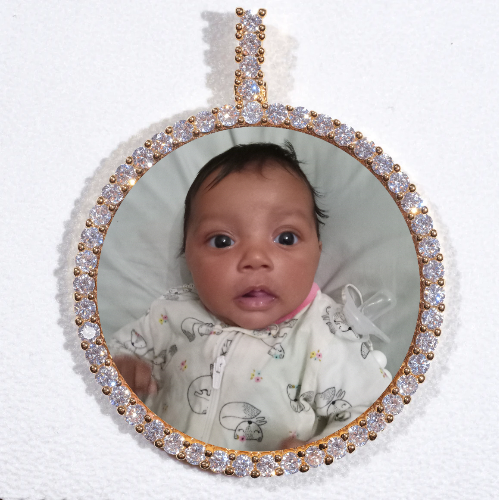 LARGE 3D CIRCLE CUSTOM PICTURE PENDANT