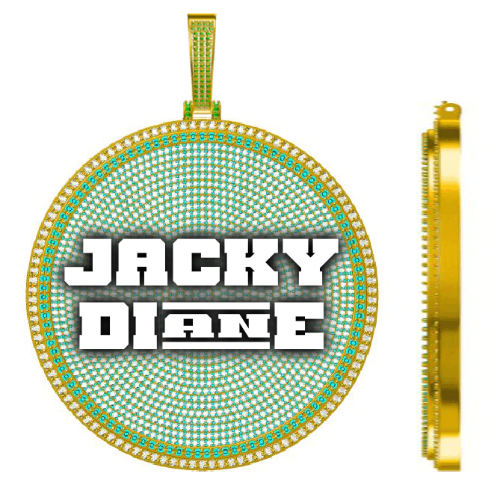 CUSTOM LETTER NECKLACE 3D BIG DISC
