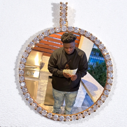 LARGE 3D CIRCLE CUSTOM PICTURE PENDANT