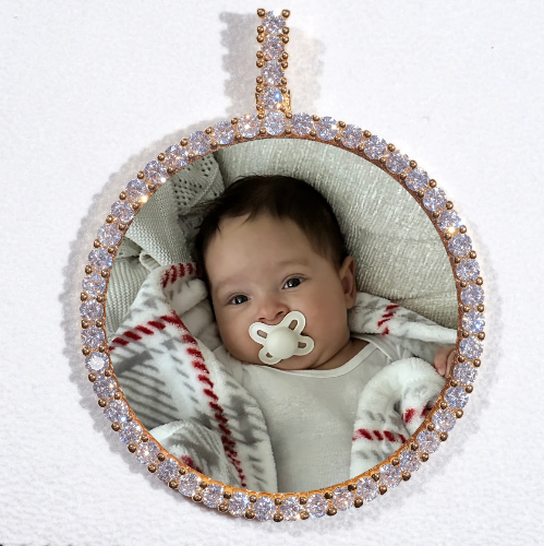LARGE 3D CIRCLE CUSTOM PICTURE PENDANT