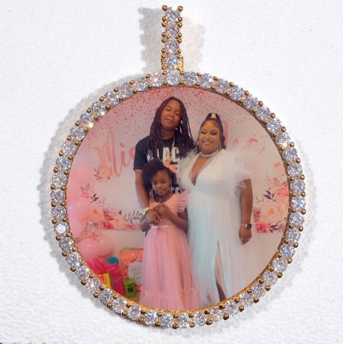 LARGE 3D CIRCLE CUSTOM PICTURE PENDANT
