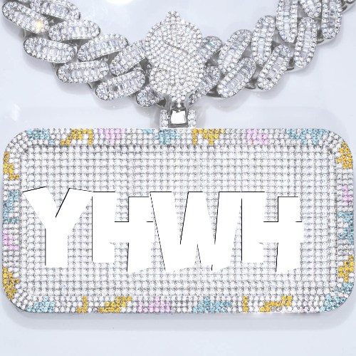 CUSTOM LETTER NECKLACE 3D COLORFUL SQUARE