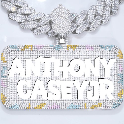 CUSTOM LETTER NECKLACE 3D COLORFUL SQUARE