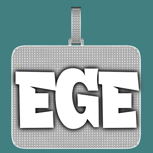 CUSTOM LETTER NECKLACE 3D BIG SQUARE