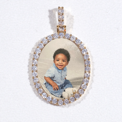 3D Oval Custom Picture Pendant