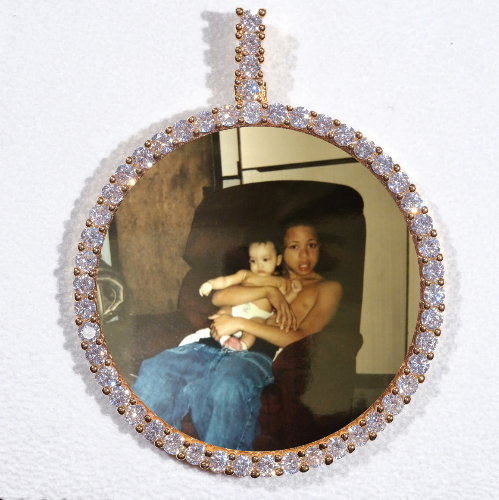 LARGE 3D CIRCLE CUSTOM PICTURE PENDANT