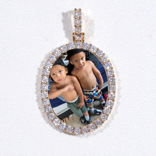 3D Oval Custom Picture Pendant