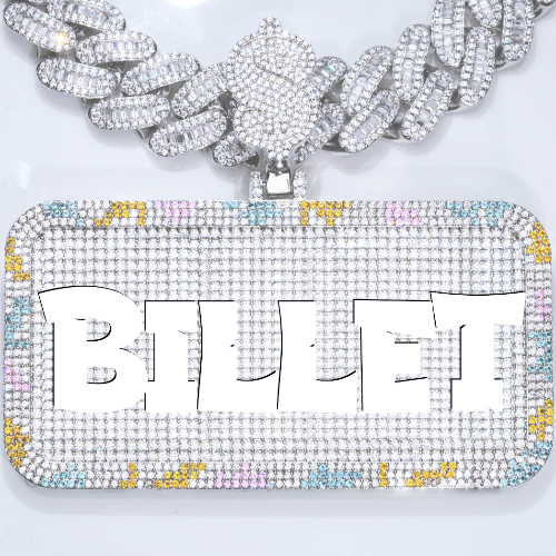 CUSTOM LETTER NECKLACE 3D COLORFUL SQUARE