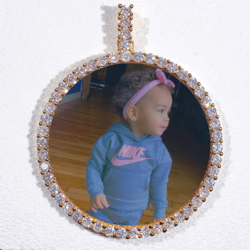 LARGE 3D CIRCLE CUSTOM PICTURE PENDANT