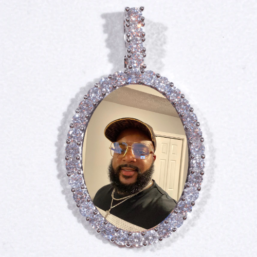 Large 3D Oval Custom Picture Pendant