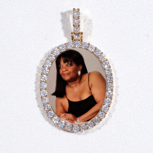 3D Oval Custom Picture Pendant