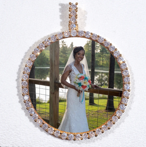 LARGE 3D CIRCLE CUSTOM PICTURE PENDANT