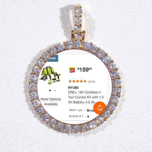 3D CIRCLE CUSTOM PICTURE PENDANT SMALL SIZE