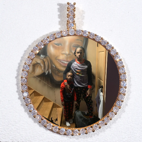 LARGE 3D CIRCLE CUSTOM PICTURE PENDANT