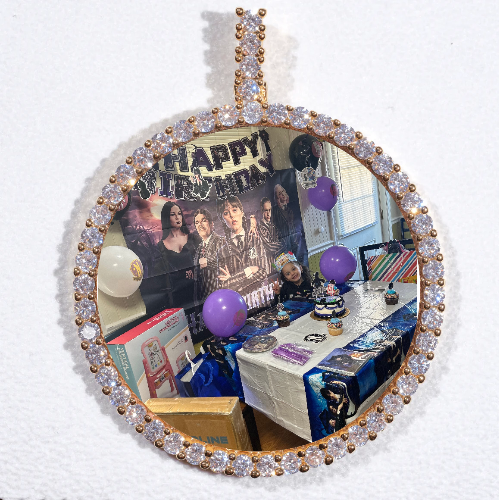 LARGE 3D CIRCLE CUSTOM PICTURE PENDANT