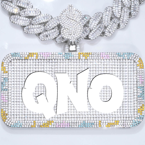 CUSTOM LETTER NECKLACE 3D COLORFUL SQUARE