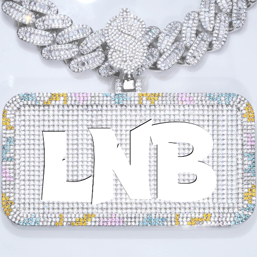 CUSTOM LETTER NECKLACE 3D COLORFUL SQUARE