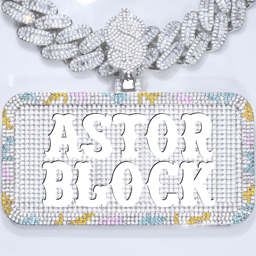 CUSTOM LETTER NECKLACE 3D COLORFUL SQUARE