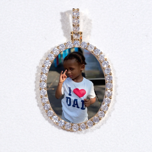 3D Oval Custom Picture Pendant