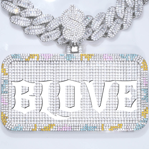 CUSTOM LETTER NECKLACE 3D COLORFUL SQUARE