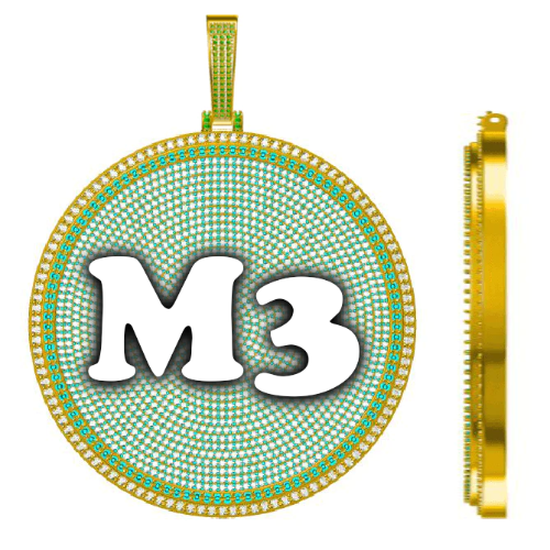 CUSTOM LETTER NECKLACE 3D BIG DISC
