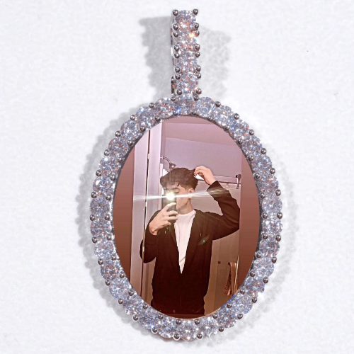 Large 3D Oval Custom Picture Pendant