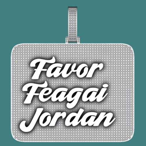 CUSTOM LETTER NECKLACE 3D BIG SQUARE
