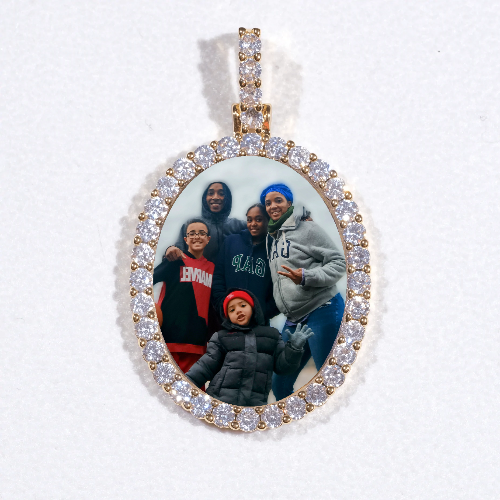 3D Oval Custom Picture Pendant