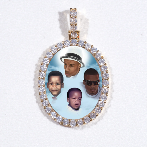 3D Oval Custom Picture Pendant