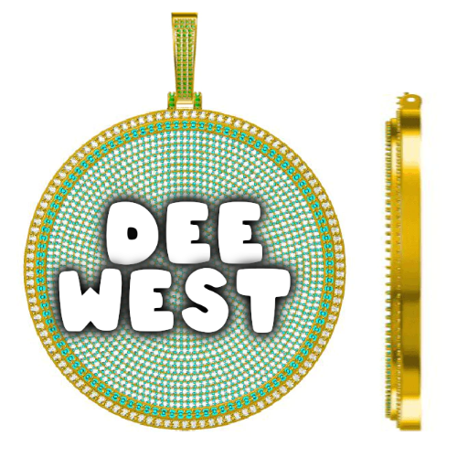 CUSTOM LETTER NECKLACE 3D BIG DISC