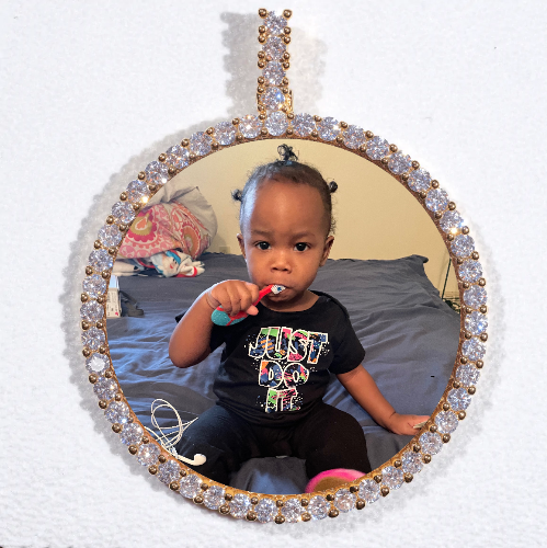 LARGE 3D CIRCLE CUSTOM PICTURE PENDANT