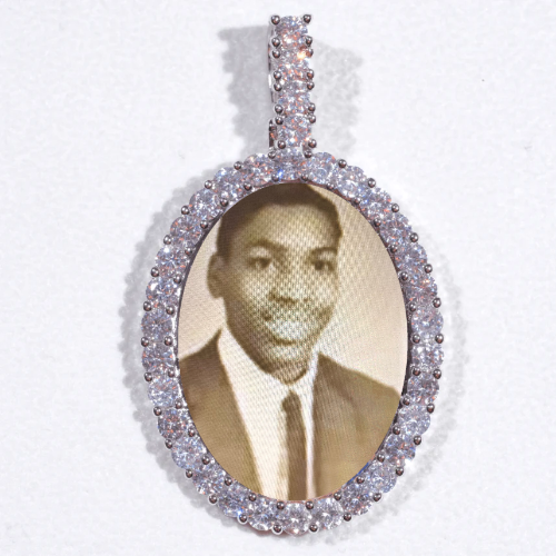 Large 3D Oval Custom Picture Pendant