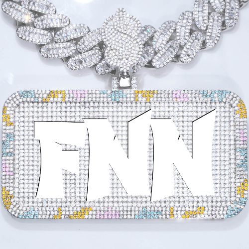CUSTOM LETTER NECKLACE 3D COLORFUL SQUARE