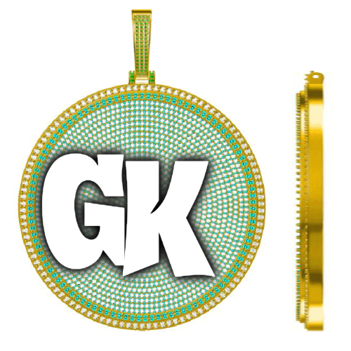 CUSTOM LETTER NECKLACE 3D BIG DISC